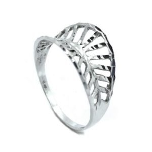 Anello Donna Oro Bianco 18kt Foglia