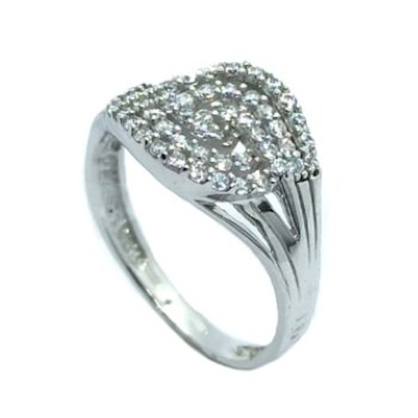 Anello Donna Oro Bianco 18kt Occhio Zirconi 1 Anello Donna Oro Bianco 18kt Occhio Zirconi