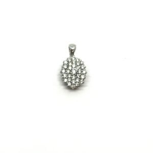 Ciondolo Donna Oro Bianco 18kt Zirconi