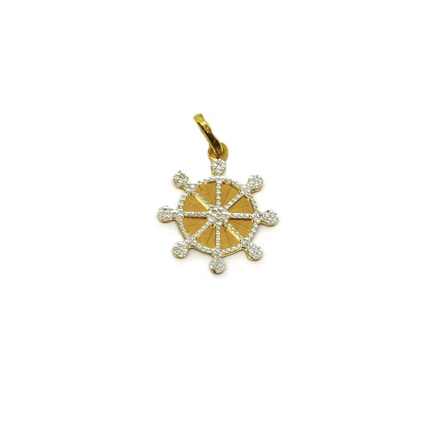 Ciondolo Uomo Oro 18kt Timone Zirconi 1 Ciondolo Uomo Oro 18kt Timone Zirconi