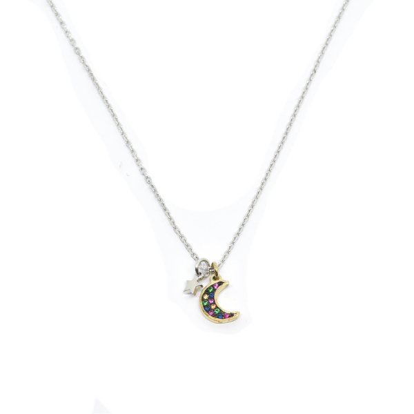 Collana Donna Argento 925 Luna Zirconi Colorati 1 Collana Donna Argento 925 Luna Zirconi Colorati