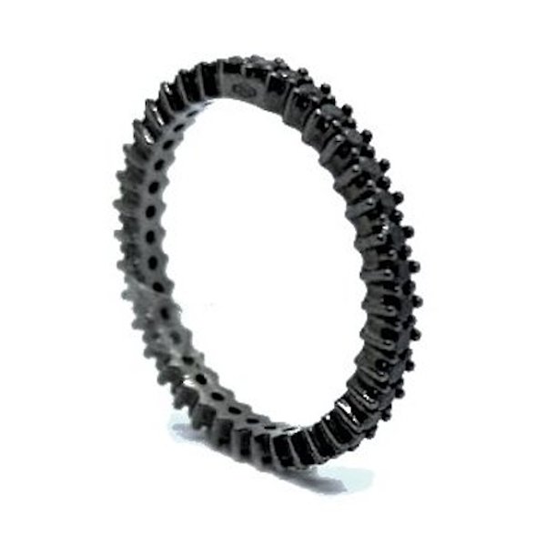 Anello Donna Oro 18kt Smaltato Fedina Zirconi Neri 1 Anello Donna Oro 18kt Smaltato Fedina Zirconi Neri