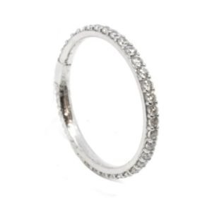 Anello Donna Oro Bianco 18kt Fedina Con Zirconi