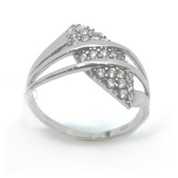 Anello Donna Oro Bianco 18kt Fasce Zirconi 1 Anello Donna Oro Bianco 18kt Fasce Zirconi
