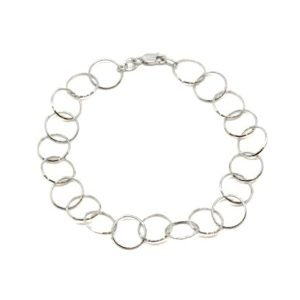 Bracciale Donna Oro Bianco 18kt Anelli Concatenati