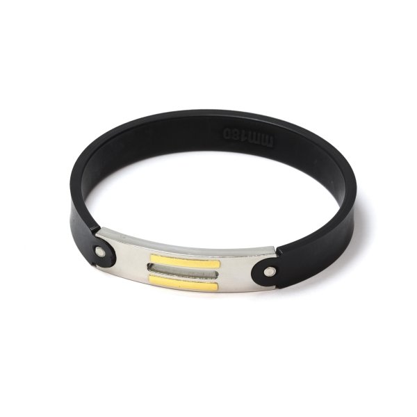 Bracciale Uomo Caucciù Piastrina Acciaio 1 Bracciale Uomo Caucciù Piastrina Acciaio