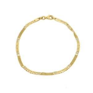 Bracciale Uomo Oro 18kt Piatto Maglia Alternata