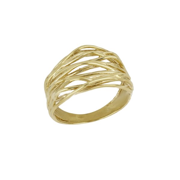 Anello Donna Oro 18kt a Filamenti Intrecciati 1 Anello Donna Oro 18kt a Filamenti Intrecciati