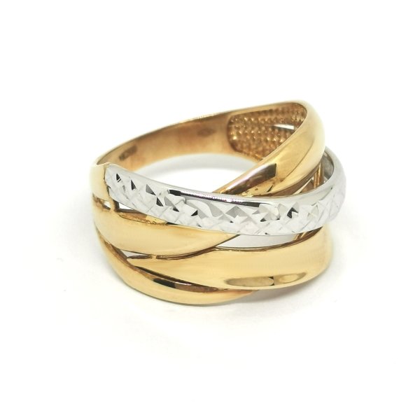 Anello Donna Oro 18kt Fasce Bicolor 1 Anello Donna Oro 18kt Fasce Bicolor