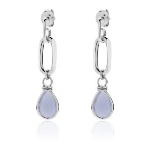 Orecchini Unoaerre Bronzo Bianco Cristallo Glicine