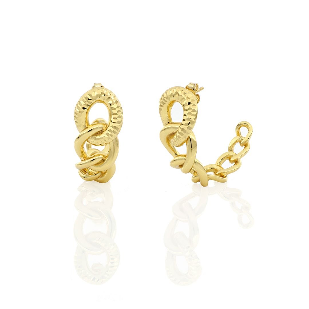 Orecchini Unoaerre in bronzo dorato con catena diamantata000EX04198000-1722 1 Orecchini Unoaerre in bronzo dorato con catena diamantata000EX04198000-1722