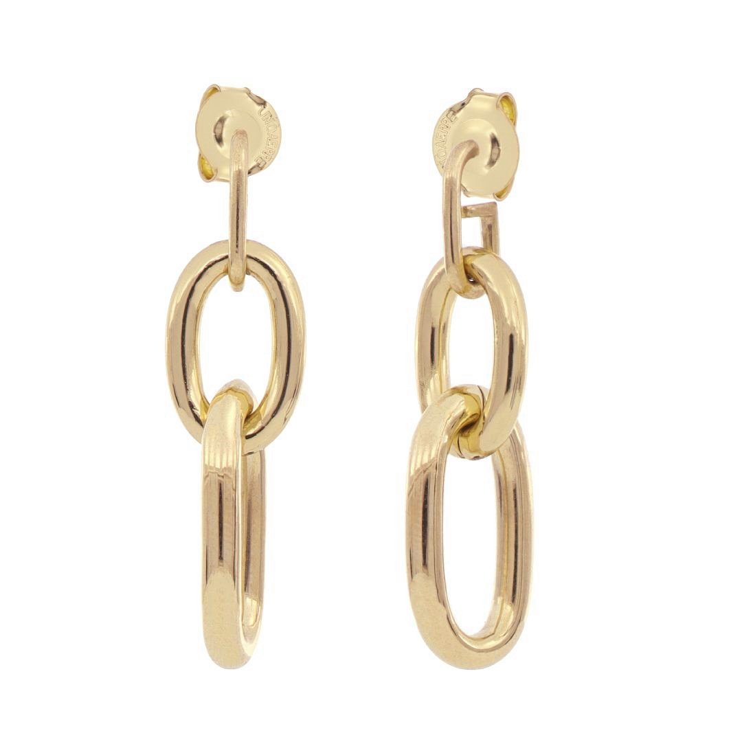 Orecchini Unoaerre in bronzo dorato con maglia ad anelli ovali000EXO4398000-1951 1 Orecchini Unoaerre in bronzo dorato con maglia ad anelli ovali000EXO4398000-1951