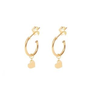 Orecchini Unoaerre Oro 9 kt Pendente a Cuore