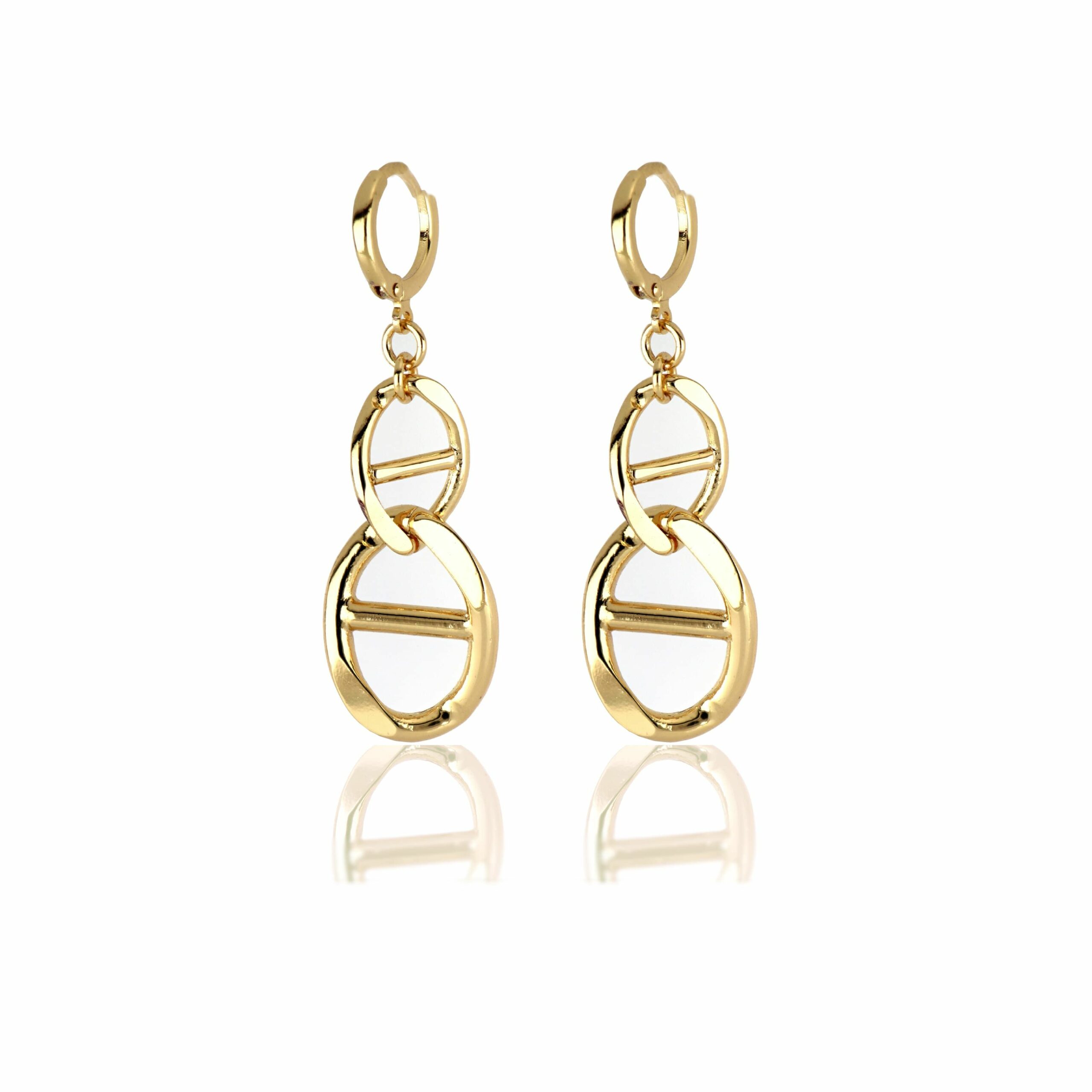 Orecchini Unoaerre 000EX04331000-1877 1 Orecchini Unoaerre in bronzo dorato stile maglie catena con travesino000EXO4331000-1877