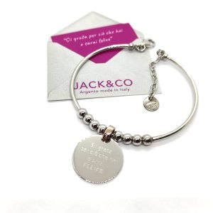Bracciale Jack&co JCB1301 Rigido Message Ciondolo Scritta.