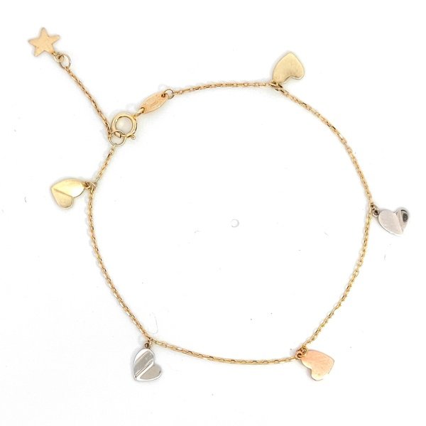 Bracciale Donna oro 9kt Cuori Multicolore 2 Bracciale Donna oro 9kt Cuori Multicolore