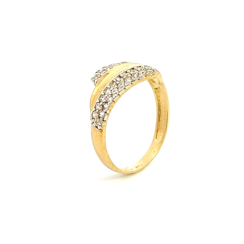 Anello Donna Oro 18kt Semi-Contrariè Zirconi 1 Anello Donna Oro 18kt Semi-Contrariè Zirconi