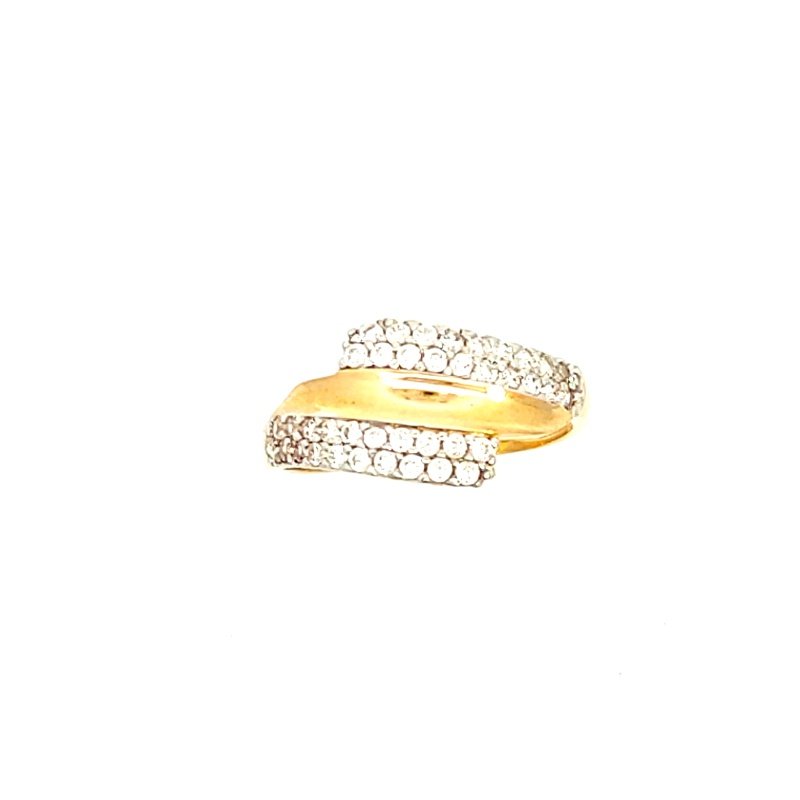 Anello Donna Oro 18kt Semi-Contrariè Zirconi 3 Anello Donna Oro 18kt Semi-Contrariè Zirconi