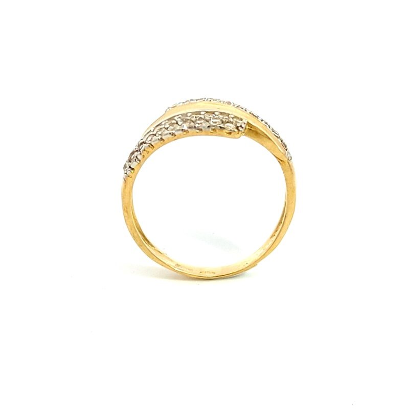 Anello Donna Oro 18kt Semi-Contrariè Zirconi 2 Anello Donna Oro 18kt Semi-Contrariè Zirconi