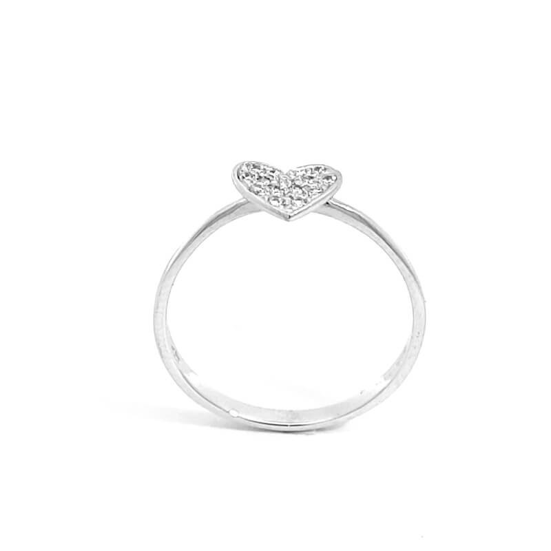 Anello Donna Oro Bianco 9kt Cuore 2 Anello Donna Oro Bianco 9kt Cuore
