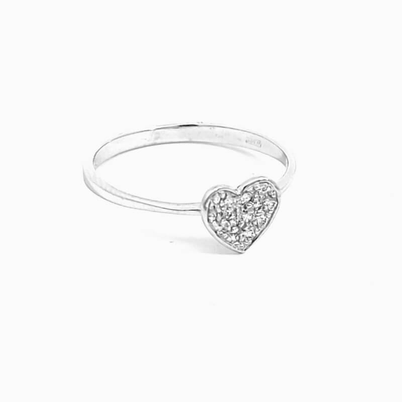 Anello Donna Oro Bianco 9kt Cuore 3 Anello Donna Oro Bianco 9kt Cuore