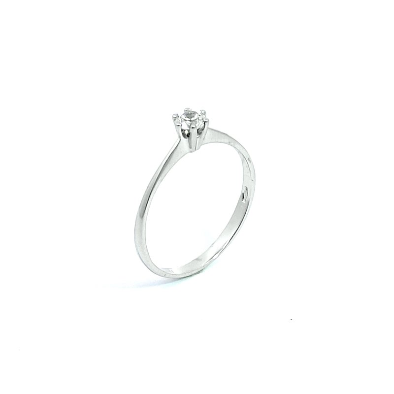 Anello Donna Oro Bianco 9kt Solitario 1 Anello Donna Oro Bianco 9kt Solitario