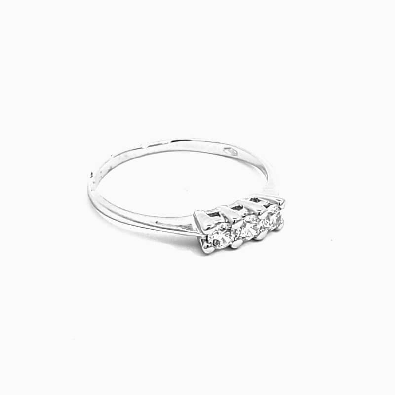 Anello Donna Oro Bianco 9kt Trilogy 3 Anello Donna Oro Bianco 9kt Trilogy