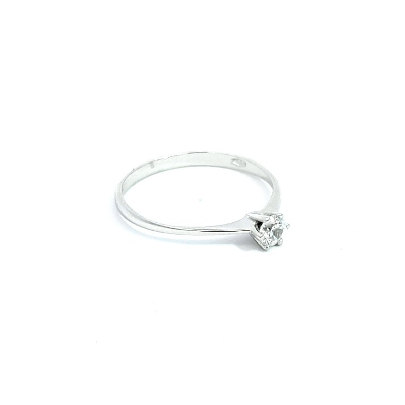 Anello Donna Oro Bianco 9kt Solitario 2 Anello Donna Oro Bianco 9kt Solitario