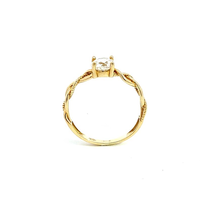 Anello Donna Oro 9kt Solitario Intercciato 3 Anello Donna Oro 9kt Solitario Intercciato