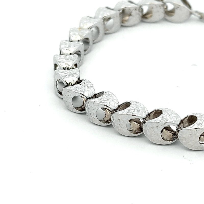 Bracciale Donna Oro Bianco 18kt Simil Rolè 2 Bracciale Donna Oro Bianco 18kt Simil Rolò