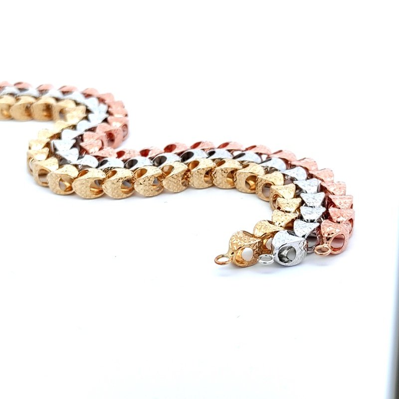 Bracciale Donna Oro 18kt Rosa Simil Rolè 3 Bracciale Donna Oro 18kt Rosa Simil Rolò