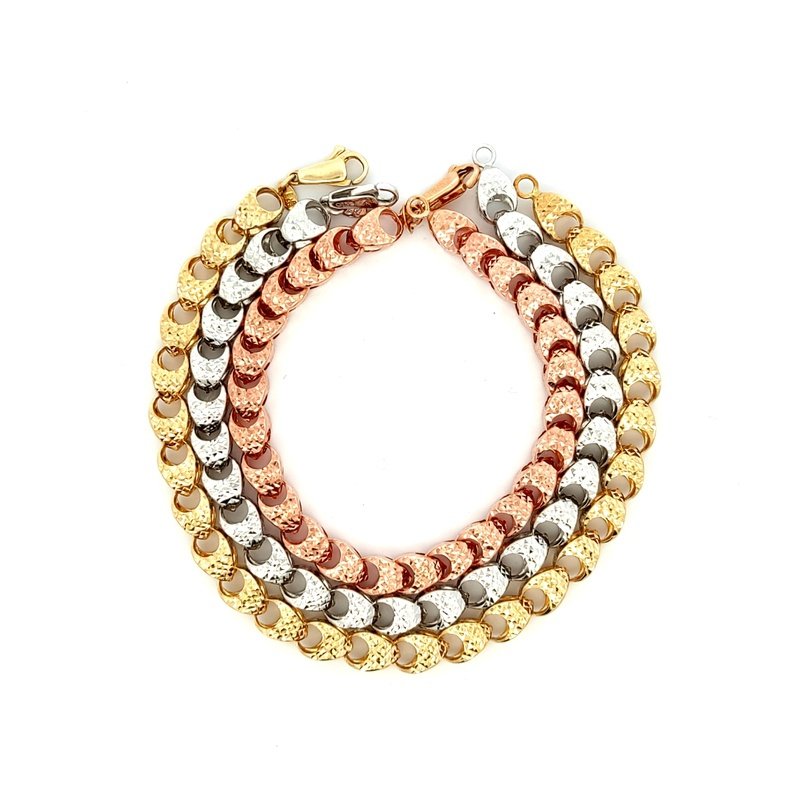 Bracciale Donna Oro 18kt Rosa Simil Rolè 4 Bracciale Donna Oro 18kt Rosa Simil Rolò