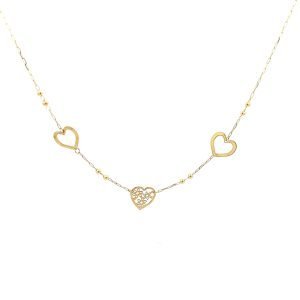 Collana Donna Oro 9kt 3 Cuori