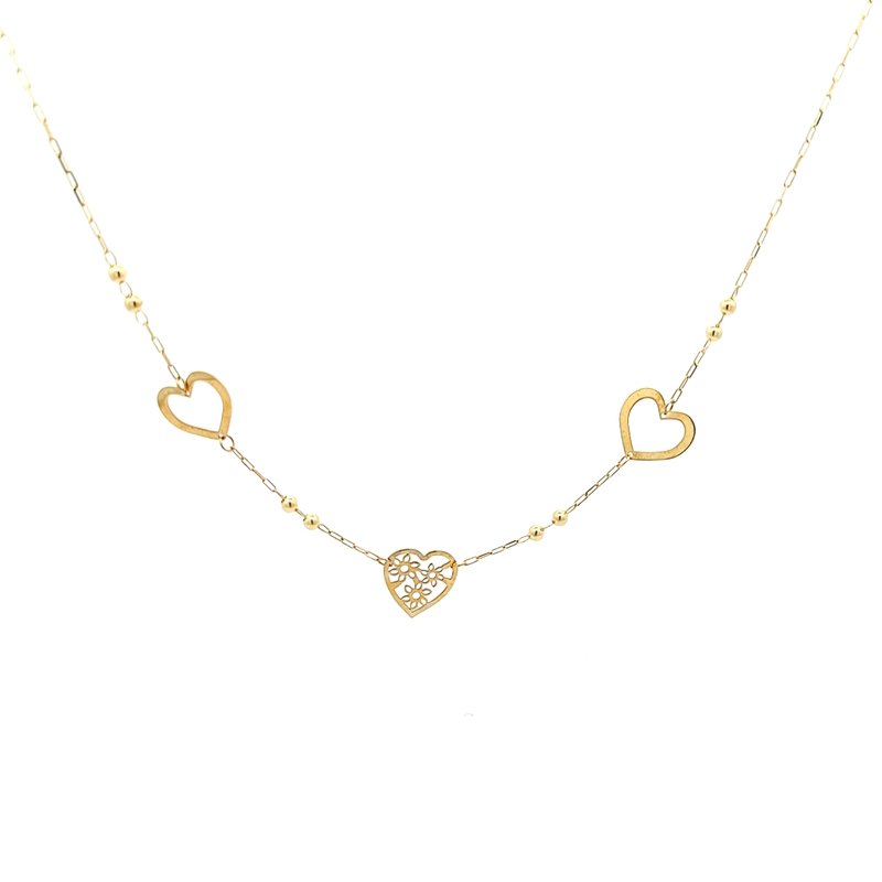 Collana Donna Oro 9kt 3 Cuori 1 Collana Donna Oro 9kt 3 Cuori