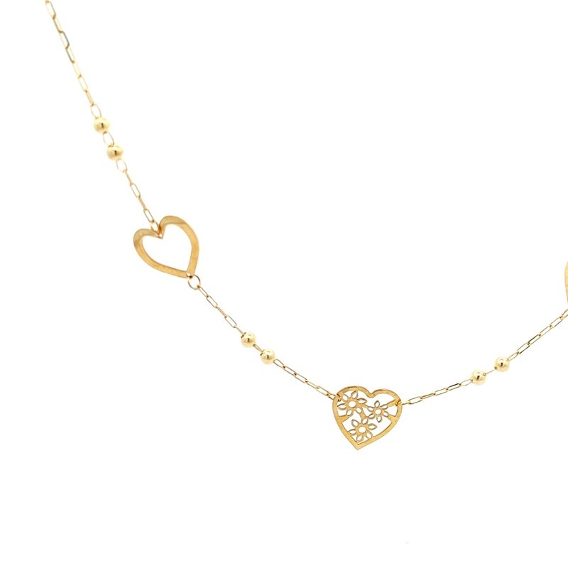 Collana Donna Oro 9kt 3 Cuori 2 Collana Donna Oro 9kt 3 Cuori