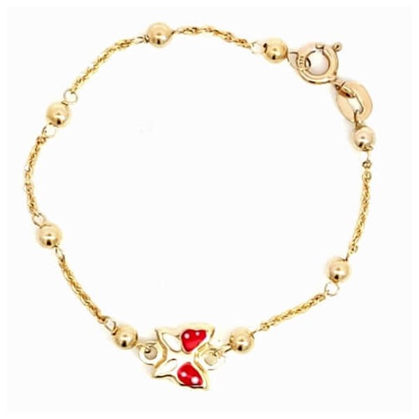 Bracciale Bambina/ragazza oro 9kt Farfalla Laccata 1 Bracciale Bambina ragazza oro 9kt Farfalla Laccata