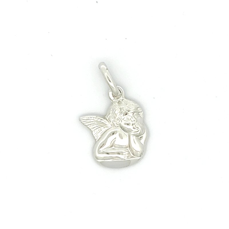 Ciondolo Donna Oro Bianco 18kt Angelo 1 Ciondolo Donna Oro Bianco 18kt Angelo