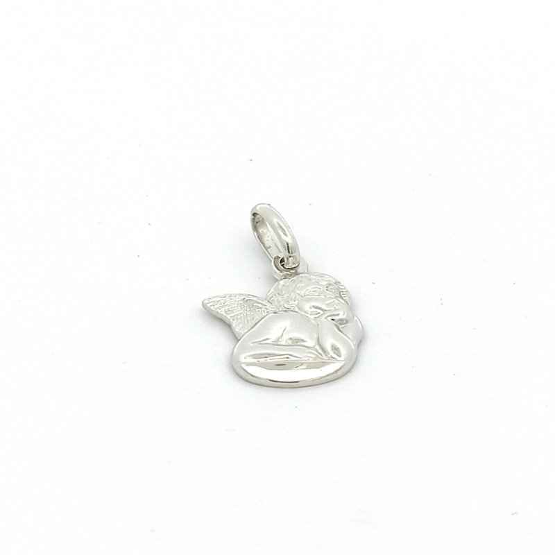 Ciondolo Donna Oro Bianco 18kt Angelo 2 Ciondolo Donna Oro Bianco 18kt Angelo