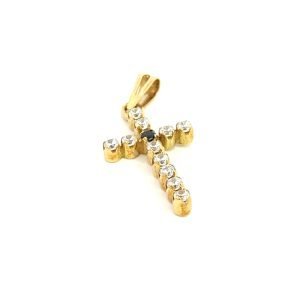 Ciondolo Donna Oro 18kt Croce Zirconi