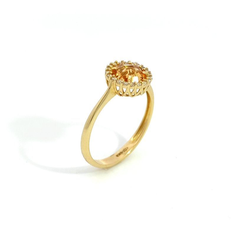 Anello Donna Oro 18kt Zircone Giallo 1 Anello Donna Oro 18kt Zircone Giallo