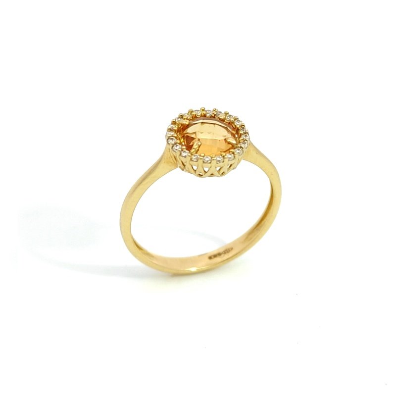 Anello Donna Oro 18kt Zircone Giallo 2 Anello Donna Oro 18kt Zircone Giallo
