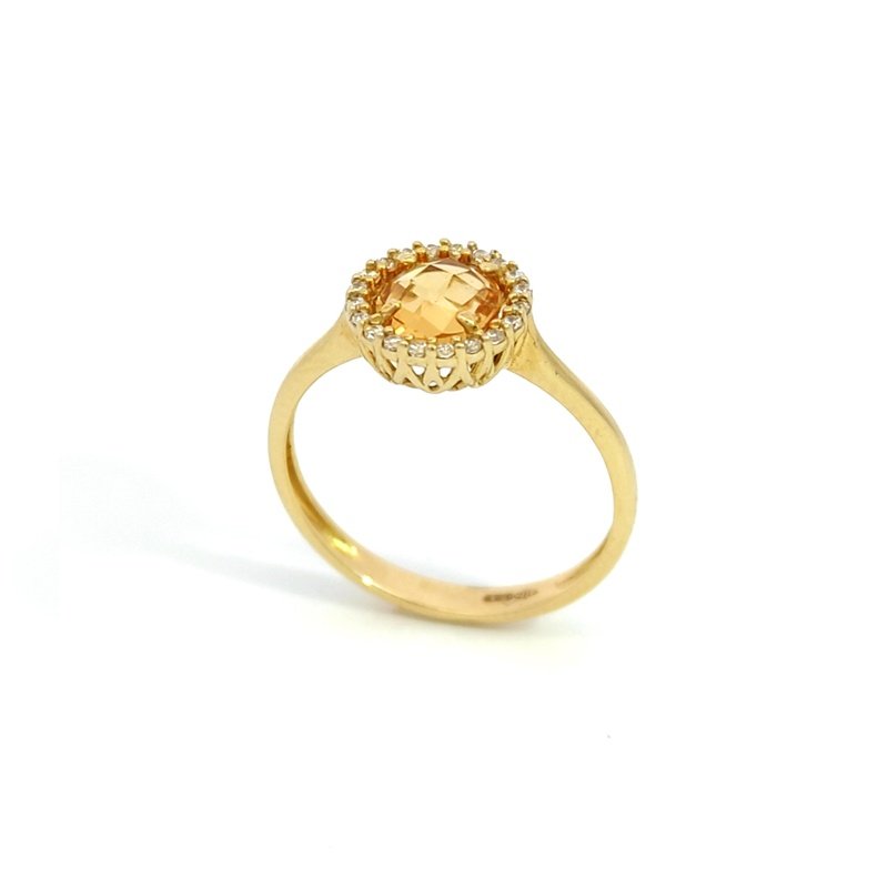 Anello Donna Oro 18kt Zircone Giallo 3 Anello Donna Oro 18kt Zircone Giallo