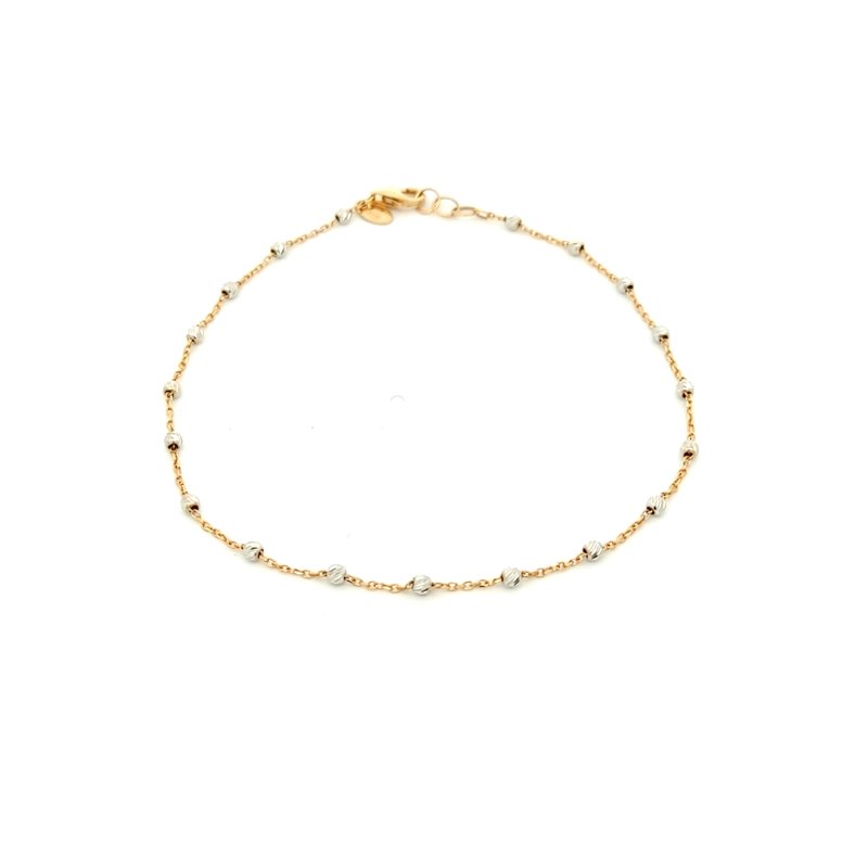 Bracciale Donna Oro 18kt Pallini Bianchi 1 Bracciale Donna Oro 18kt Pallini Bianchi