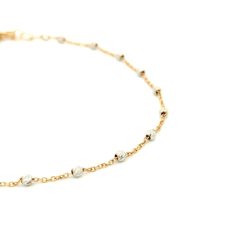 Bracciale Donna Oro 18kt Pallini Bianchi 2 Bracciale Donna Oro 18kt Pallini Bianchi
