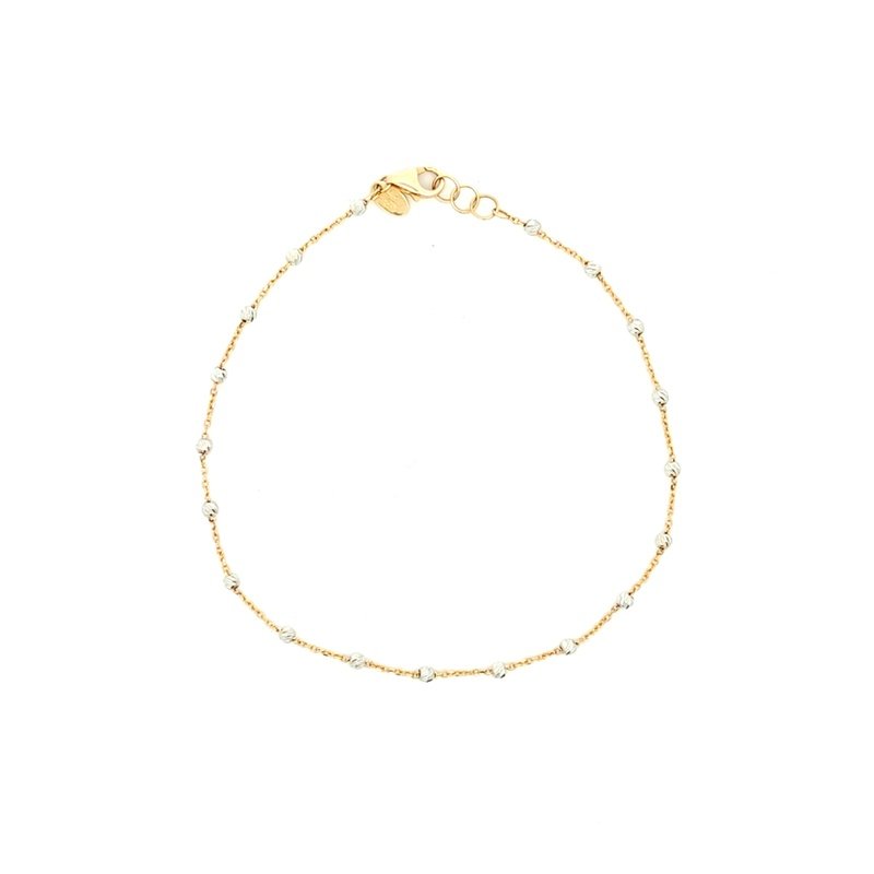 Bracciale Donna Oro 18kt Pallini Bianchi 3 Bracciale Donna Oro 18kt Pallini Bianchi