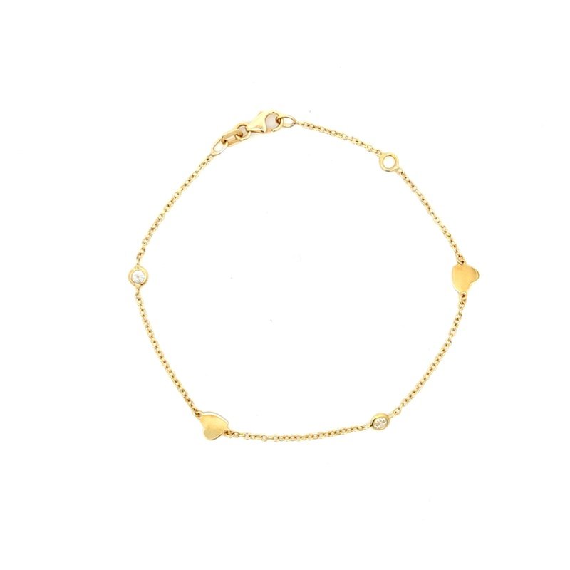 Bracciale Donna Oro 18kt Zirconi e Cuori 2 Bracciale Donna Oro 18kt Zirconi e Cuori