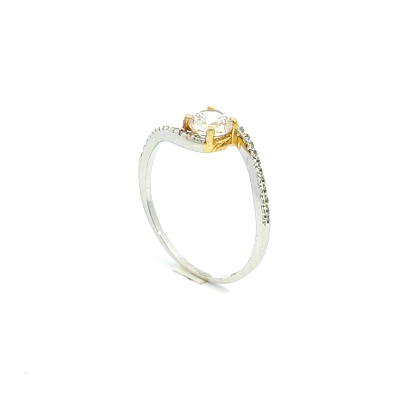 Anello Donna Oro Bianco 18kt Solitario Contornato da Zirconi 1 Anello Donna Oro Bianco 18kt Solitario Contornato da Zirconi