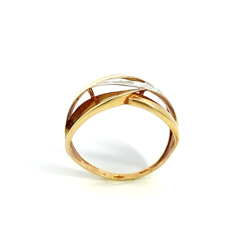 Anello Donna Oro 18kt Fasce Bicolor 2 Anello Donna Oro 18kt Fasce Bicolor