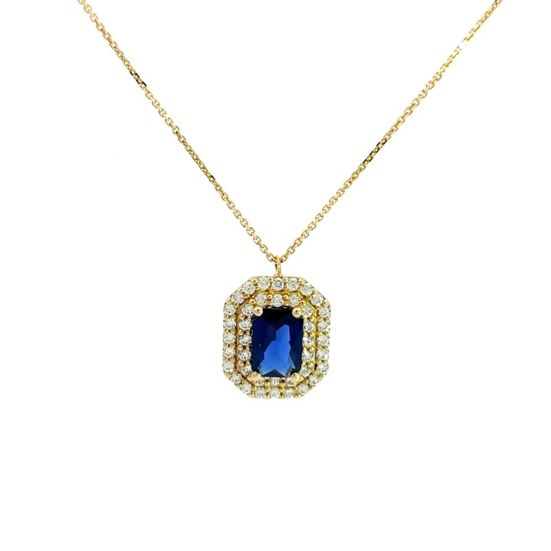 Collana Donna Oro 9kt Zircone Blu 1 Collana Donna Oro 9kt Zircone Blu