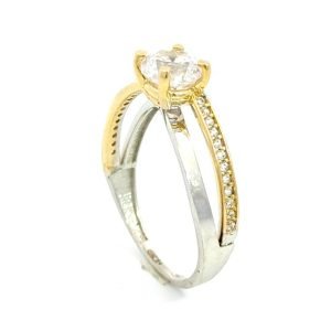 Anello Donna Oro 18kt Solitario Bicolor